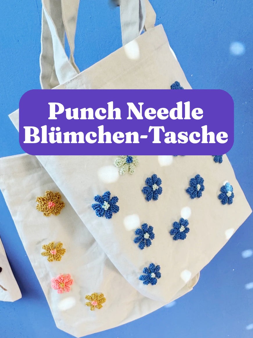 a diy punch needle flower bag set