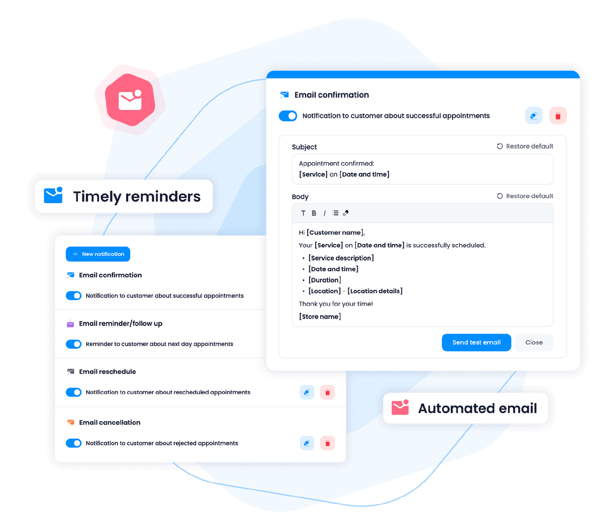Meety notifications and reminders settings view