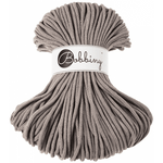 Bobbiny braided cotton cord, 5mm and 100m, in coffee brown