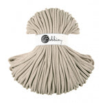 Bobbiny jumbo braided cotton cord, 9mm and 100m, in beige