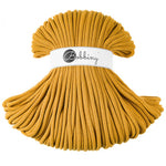 Bobbiny jumbo braided cotton cord, 9mm and 100m, in mustard
