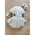 Bobbiny jumbo braided cotton cord, 9mm and 100m, in off white