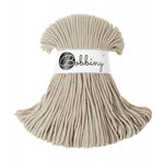 Bobbiny junior braided cotton cord, 3mm and 100m, in beige