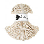 Bobbiny junior braided cotton cord, 3mm and 100m, in golden natural