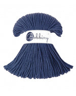 Bobbiny junior braided cotton cord, 3mm and 100m, in denim blue