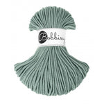 Bobbiny junior braided cotton cord, 3mm and 100m, in laurel green