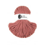 Bobbiny junior braided cotton cord, 3mm and 100m, in peony pink