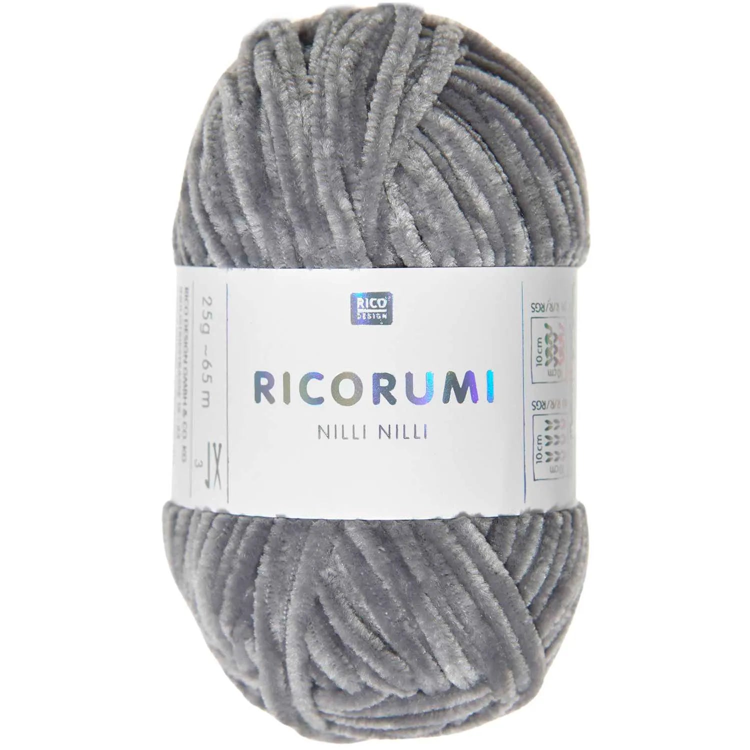 Ricorumi chenille yarn in grey, 25g ball by Rico Design