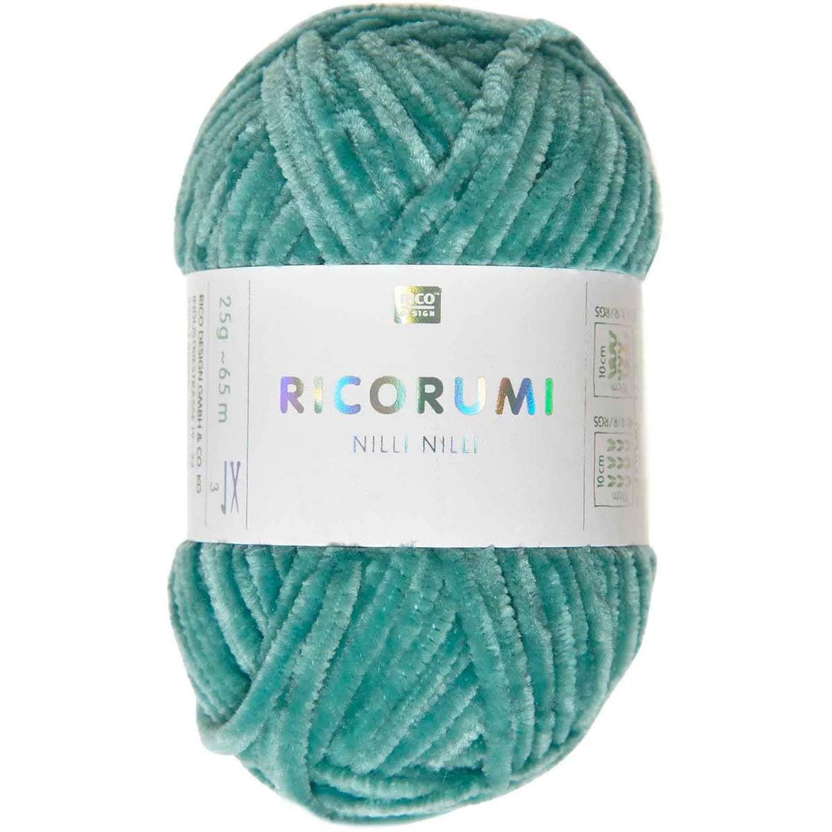 Ricorumi chenille yarn in turquoise, 25g ball by Rico Design