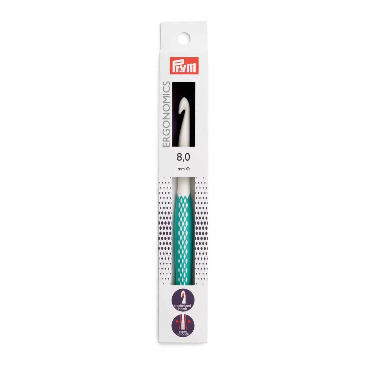 Crochet Hook Wool - ergonomics - 8mm - 17cm - Prym