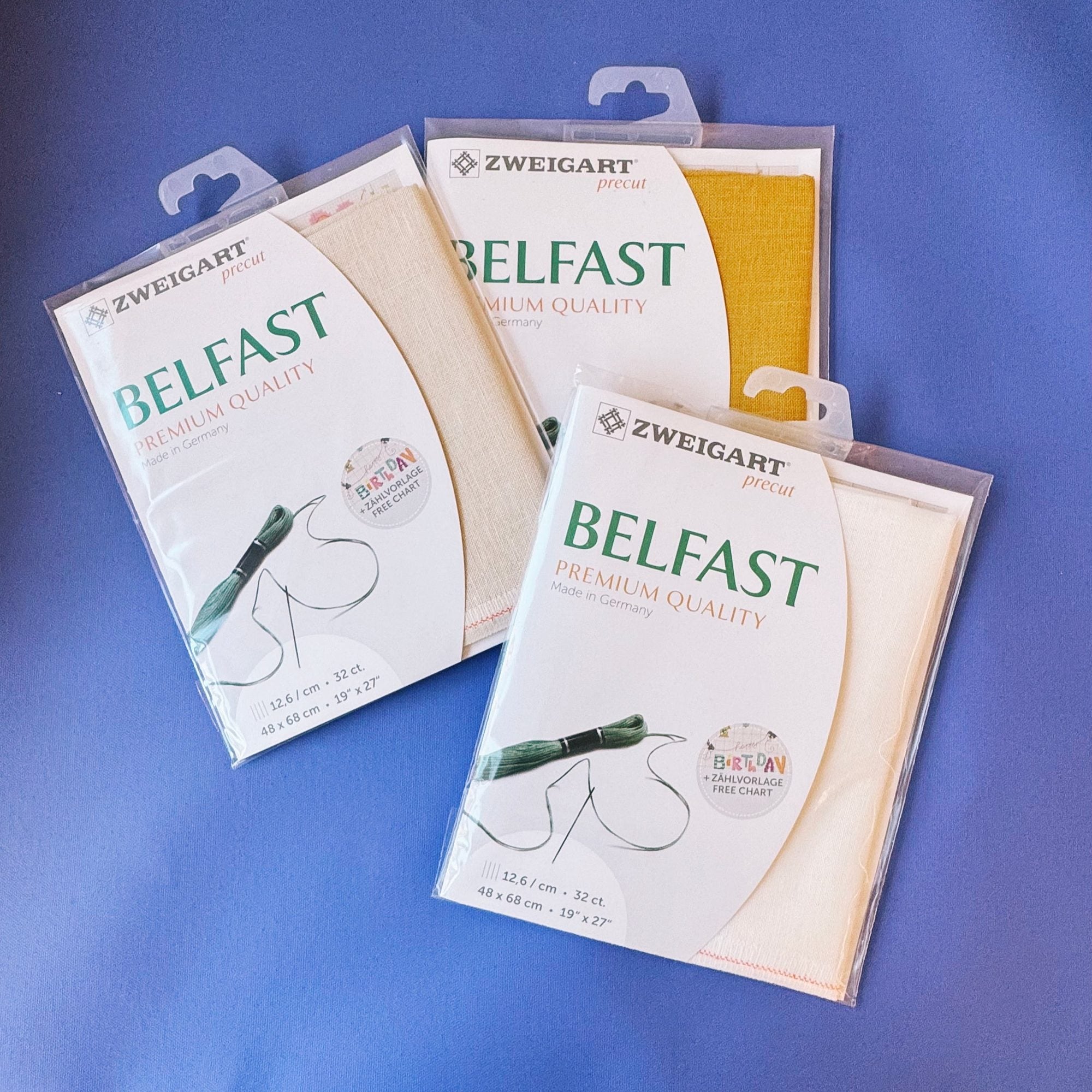 Zweigart Belfast linen embroidery fabric, precut piece