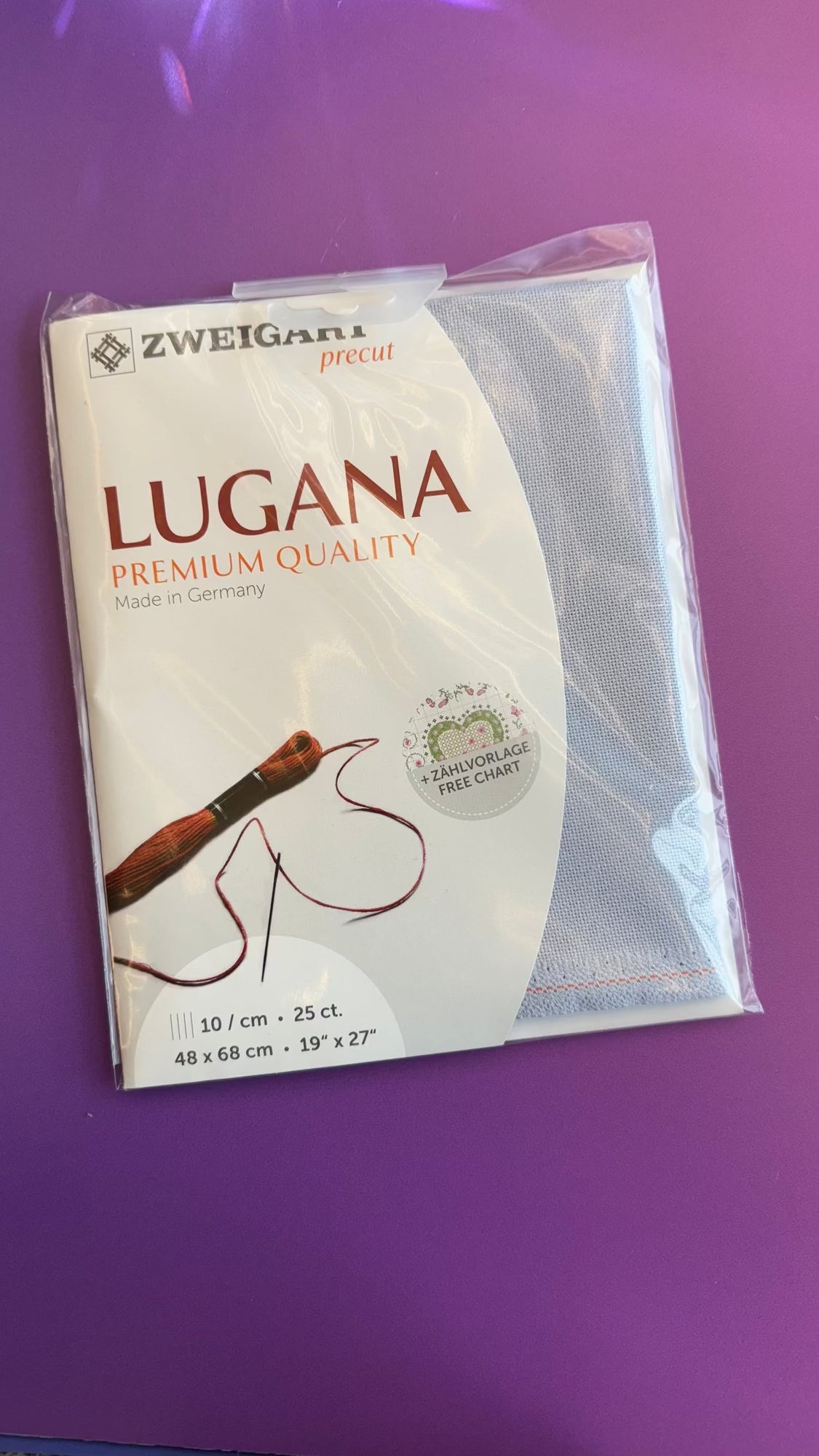 Embroidery Fabric - Lugana - skyblue (3835/501) - Zweigart