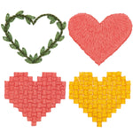 Traced embroidery kit 'Hearts' by Rico Design