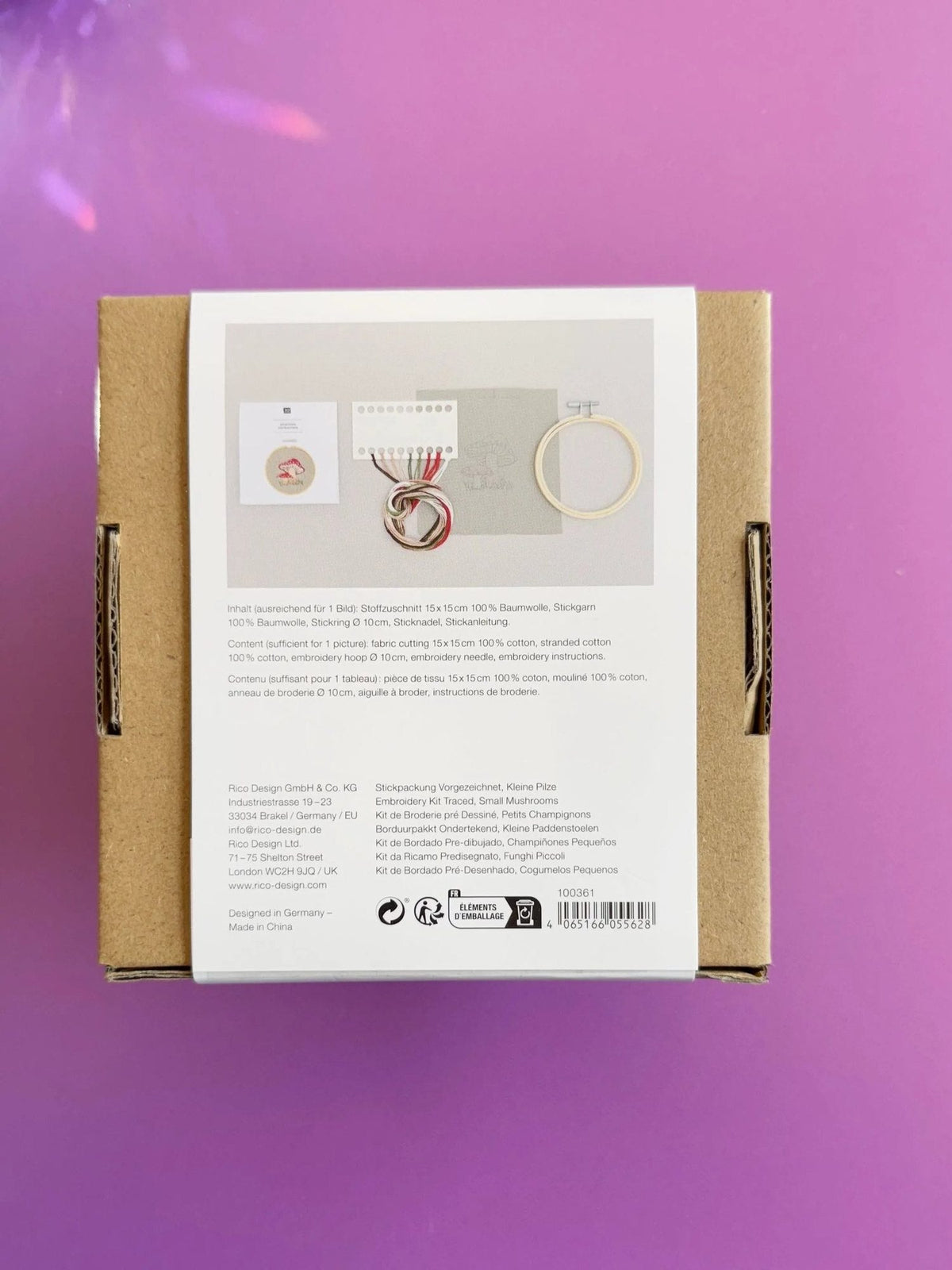 Traced embroidery kit 'small Mushroom' by Rico Design