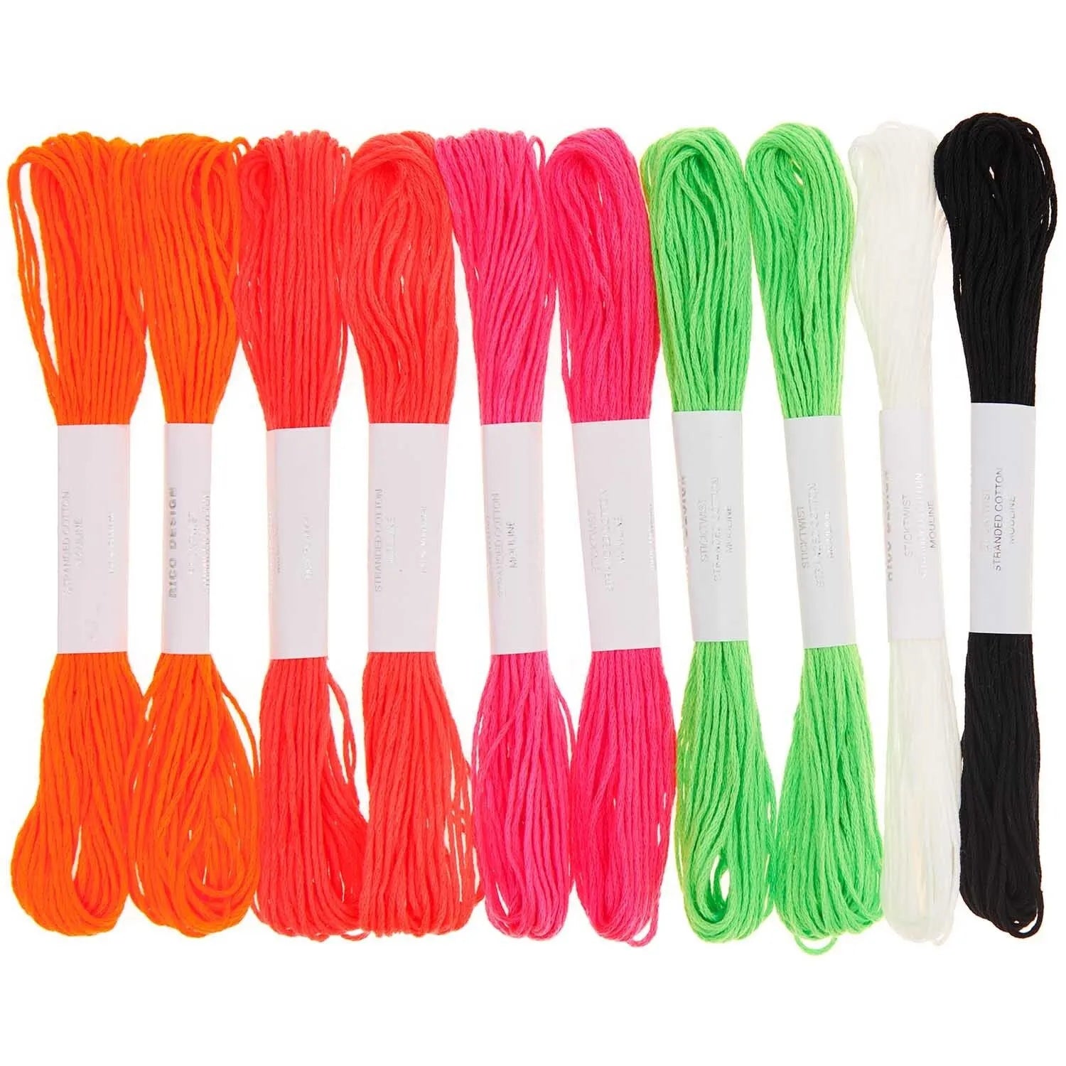Embroidery thread set in neon, 10 skeins by Rico Design