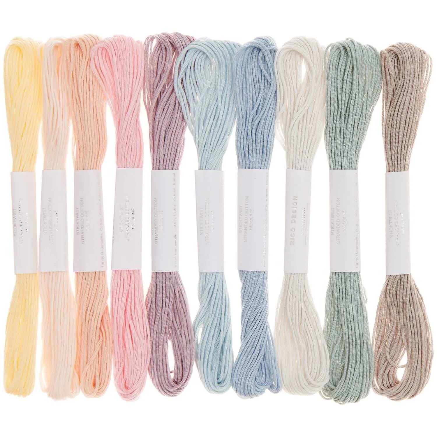 Embroidery thread set in pastel, 10 skeins by Rico Design