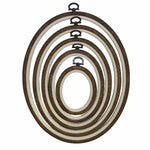 Nurge oval flexi hoop in wood grain brown