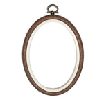 Oval flexi hoop holding fabric, in use