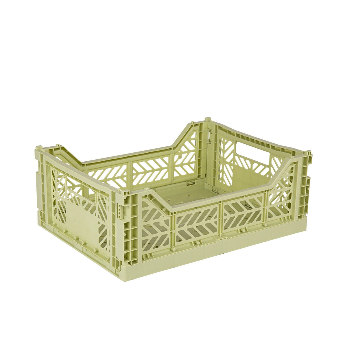 Aykasa Midi foldable crate in Lime Cream