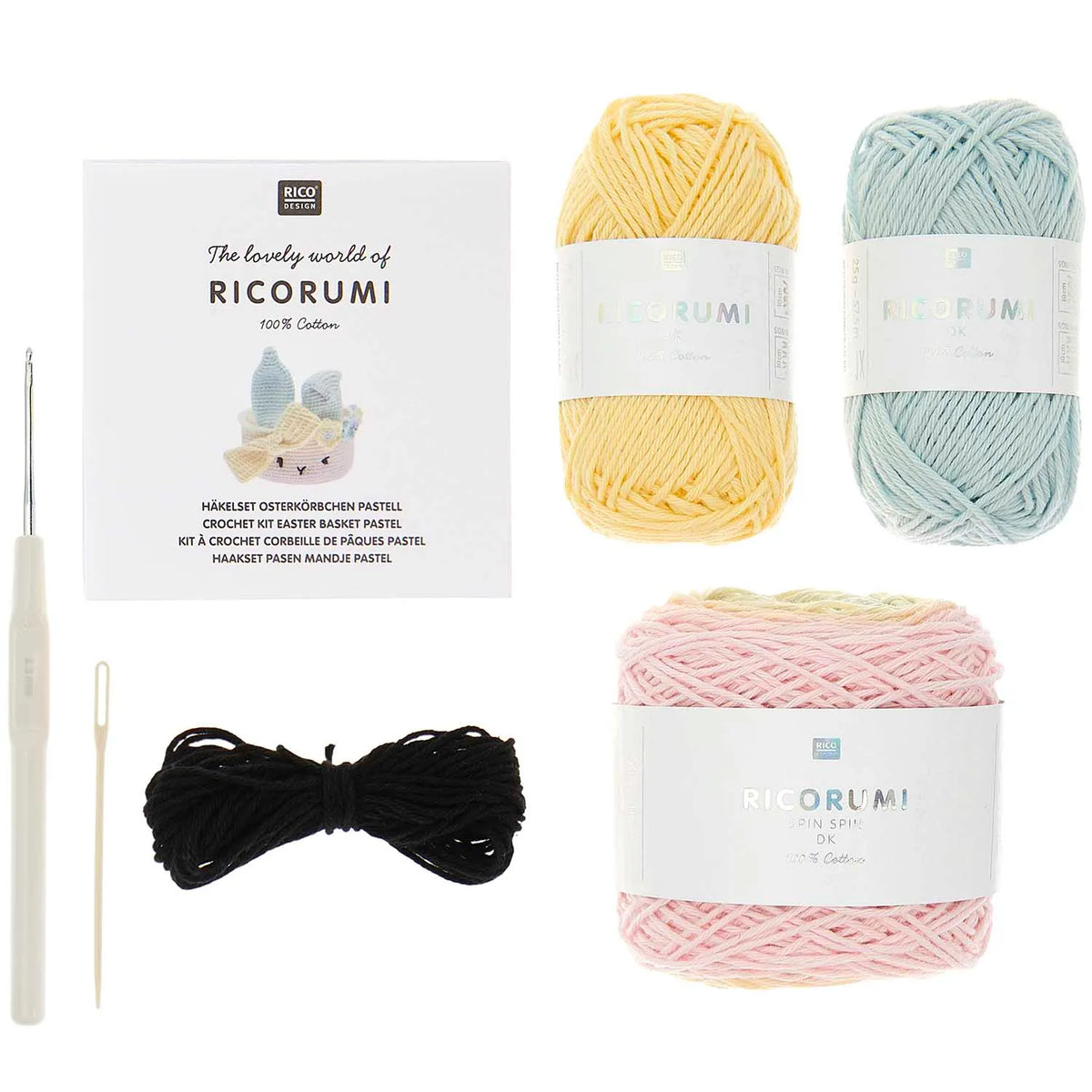 Ricorumi crochet kit for an pastel Easter basket by Rico Design