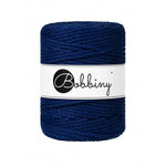 Bobbiny 3-ply macramé rope, 5mm and 100m, in ink blue