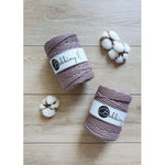Bobbiny 3-ply macramé rope, 5mm and 100m, in mauve