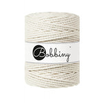Bobbiny 3-ply macramé rope, 5mm and 100m, in natural