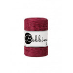 Bobbiny Makramee-Baumwollkordel, 1,5mm und 100m, in Wine Red