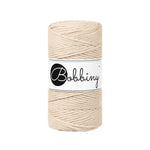 Bobbiny Makramee-Baumwollkordel, 3mm und 100m, in Warm Beige