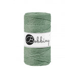 Bobbiny Makramee-Baumwollkordel, 3mm und 100m, in Eucalyptus Green