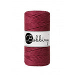 Bobbiny Makramee-Baumwollkordel, 3mm und 100m, in Wine Red