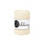 Bobbiny macramé rope, 1.5mm and 100m, in butter yellow