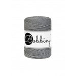 Bobbiny macramé rope, 1.5mm and 100m, in stone grey