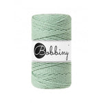 Bobbiny 3-ply macramé rope, 3mm and 100m, in aloe green