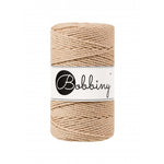 Bobbiny 3-ply macramé rope, 3mm and 100m, in biscuit