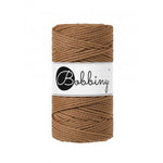Bobbiny 3-ply macramé rope, 3mm and 100m, in caramel