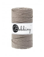 Bobbiny 3-ply macramé rope, 3mm and 100m, in coffee brown