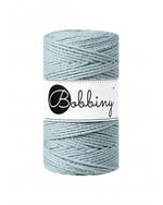 Bobbiny 3-ply macramé rope, 3mm and 100m, in misty grey