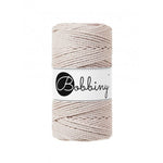 Bobbiny 3-ply macramé rope, 3mm and 100m, in nude