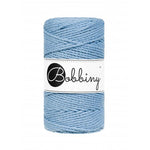 Bobbiny 3-ply macramé rope, 3mm and 100m, in perfect blue