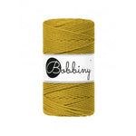 Bobbiny 3-ply macramé rope, 3mm and 100m, in spicy yellow