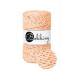 Bobbiny 3-ply macramé rope, 3mm and 100m, in peach fuzz