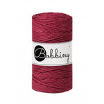 Bobbiny 3-ply macramé rope, 3mm and 100m, in wine red