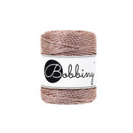 Bobbiny metallic macrame rope in rose gold, 3mm
