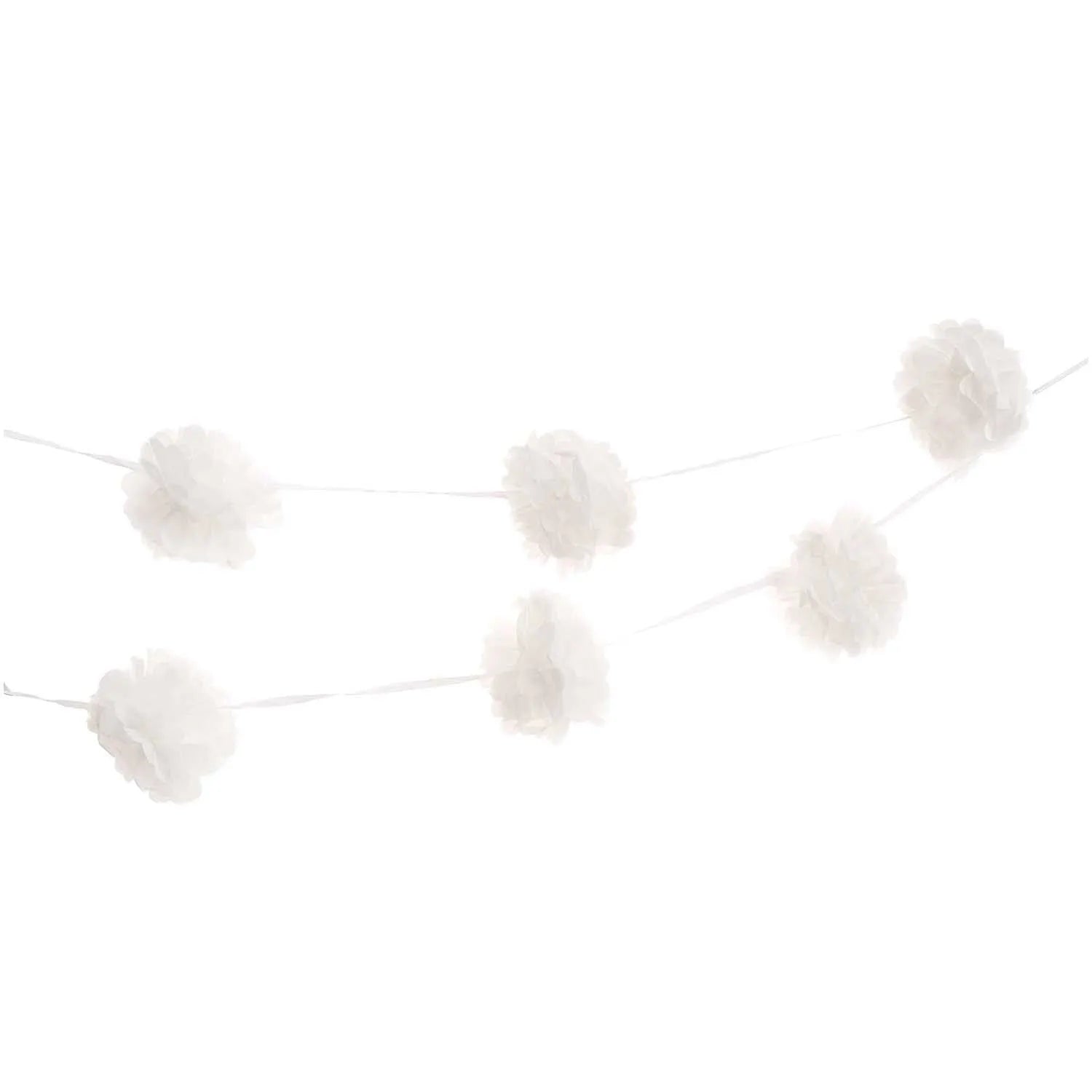 White pom-pom garland, 2 x 180cm by Rico Design