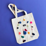 Connections punch needle bag pattern with blobs design