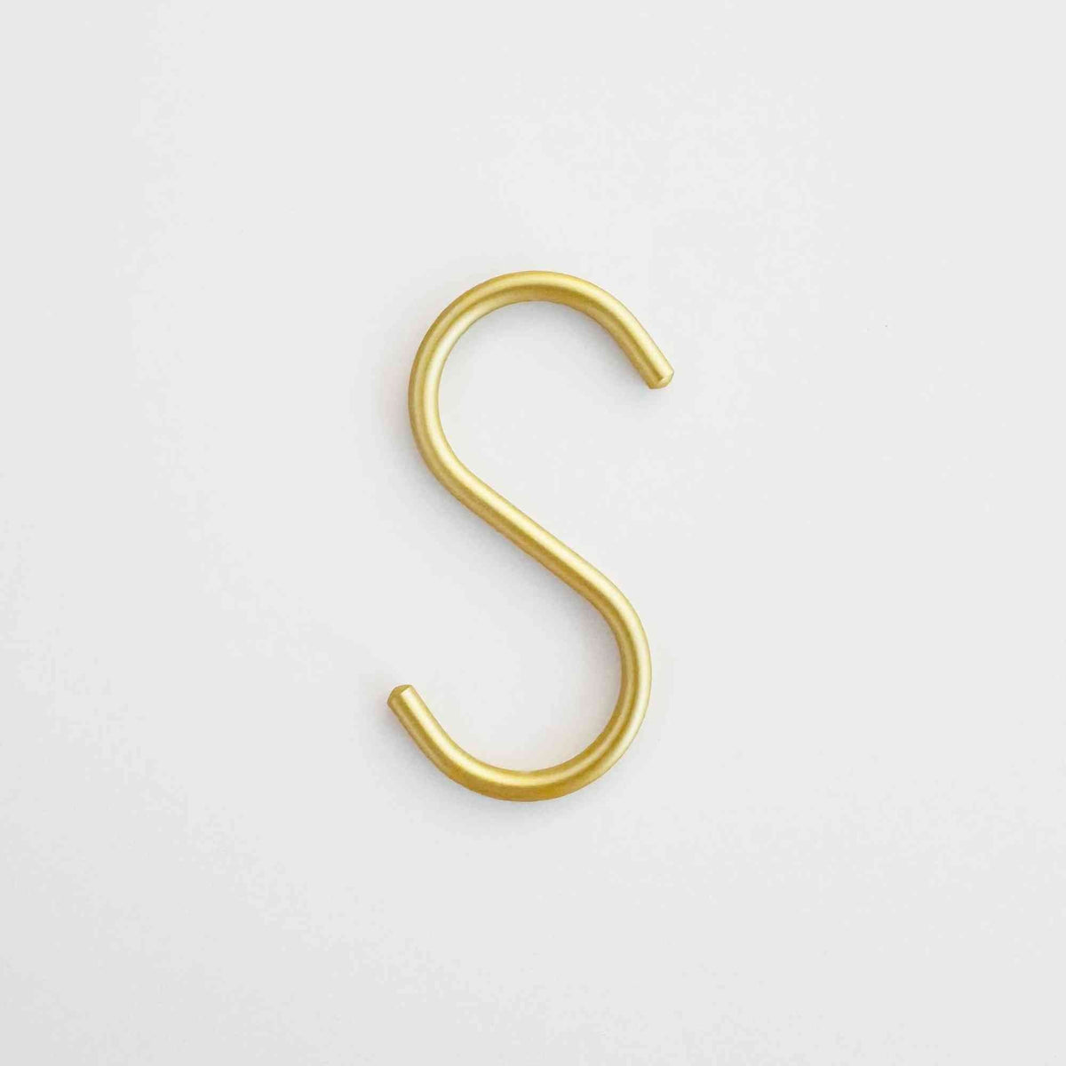 Matt gold S-hook side view