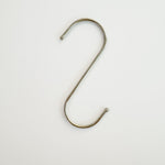 Silver metal S-hook side view, 110mm