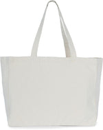 Off-white natural cotton tote bag close-up of textured fabric surface