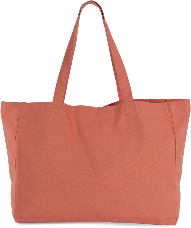 Terracotta orange heavy cotton shopper bag with spacious rectangular body